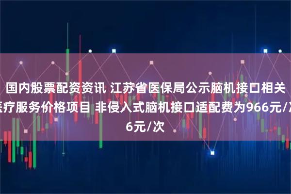 国内股票配资资讯 江苏省医保局公示脑机接口相关医疗服务价格项目 非侵入式脑机接口适配费为966元/次